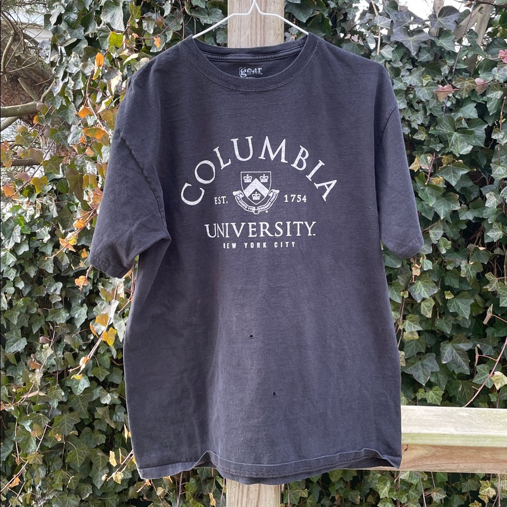 Black Vintage Columbia University Graphic Crewneck T-Shirt
